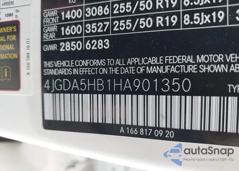 2017 Mercedes-Benz Gle 350 4Matic из США, поврежденный, VIN 4JGDA5HB1HA901350